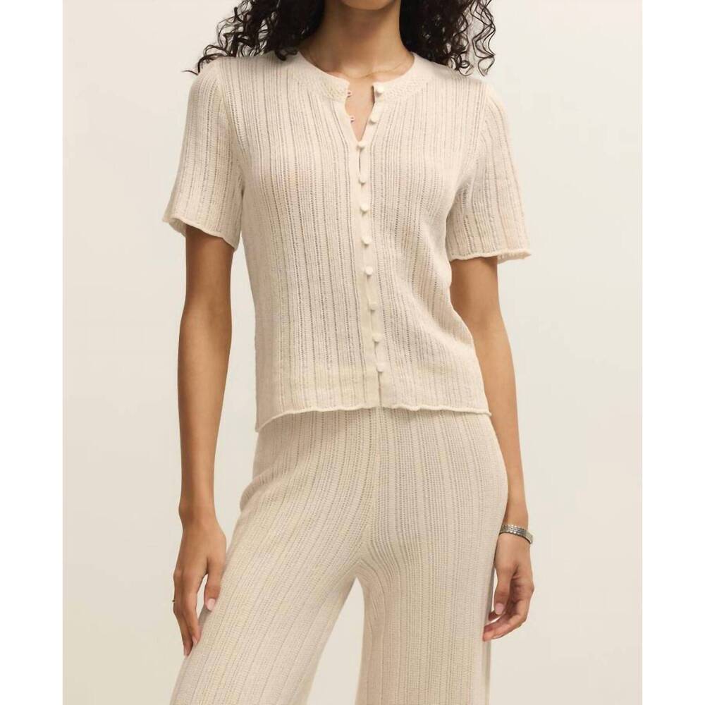 NEW Z SUPPLY starboard crochet top in linen